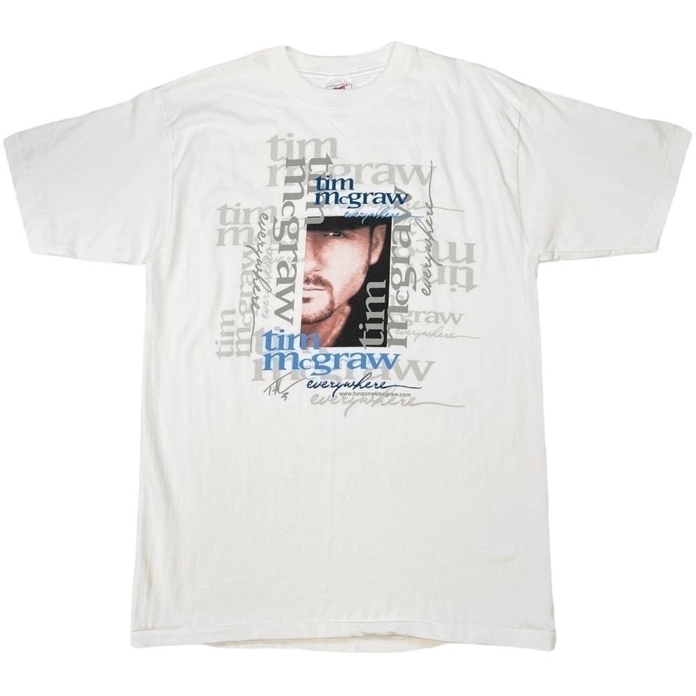 NWOT Vintage 90s Tim McGraw Everywhere Concert Tour Promo Tee Single Stitch L
